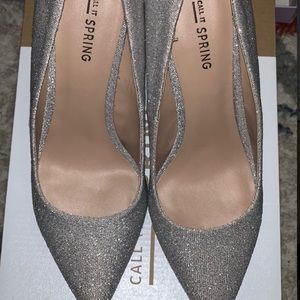Silver high heels